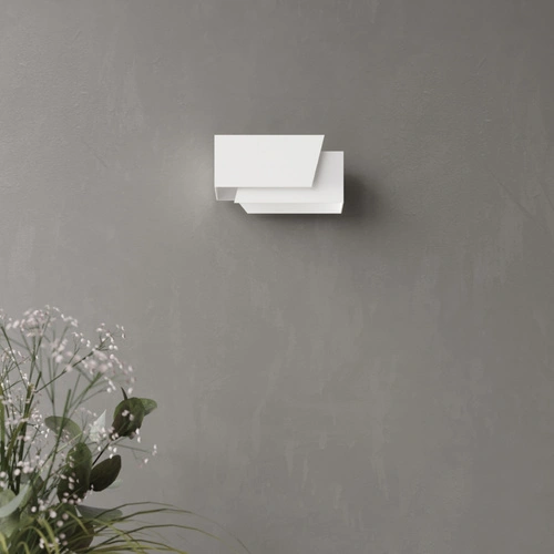 Kinkiet ścienny PIEGARE biały nowoczesny metalowy do salonu i sypialni Sollux Lighting