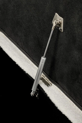 Ławka tapicerowana ze schowkiem Avico kremowa bouclé do przedpokoju i sypialni glamour