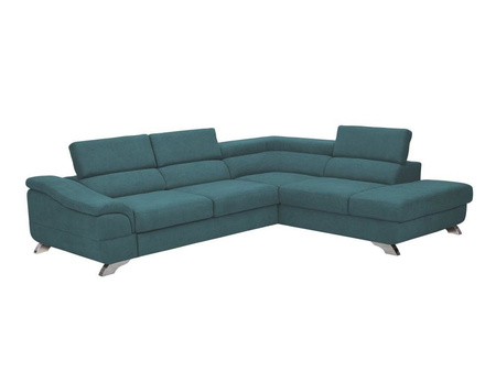 Narożnik z funkcją spania Apollon Turquoise Structured Fabric prawostronny
