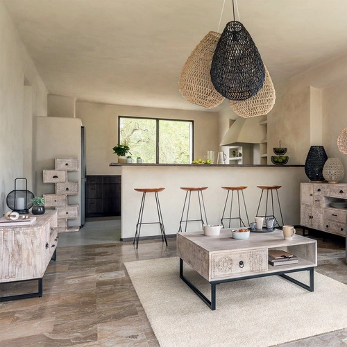 Zestaw mebli do salonu Ajay beżowy