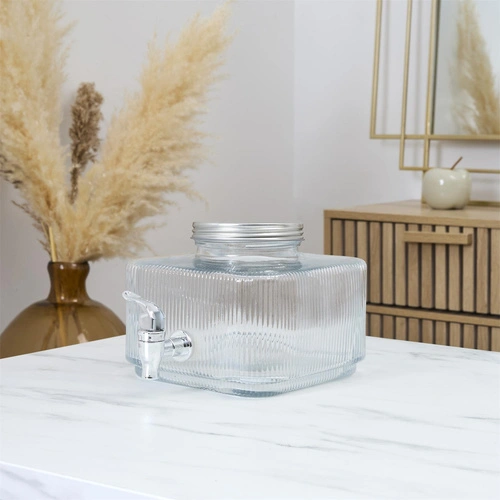 Słój do napojów z kranikiem Colar Square 2L szklany na lemoniadę Intesi