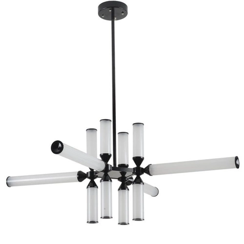 Lampa sufitowa LED QUADRO-12 czarna nowoczesna regulowana do salonu lub jadalni