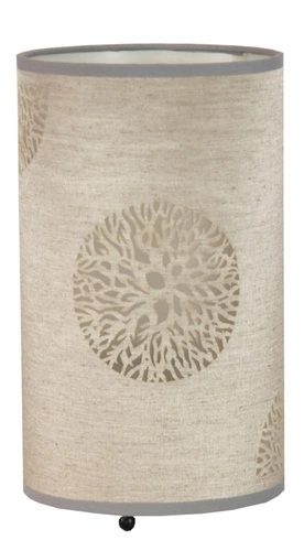 Lampka nocna do sypialni Perla beżowa nowoczesna z abażurem CANDELLUX LIGHTING 25 cm