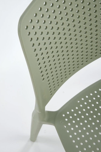 Krzesło ogrodowe Sylie Intesi miętowe z tworzywa sztaplowane nowoczesne do tarasu i balkonu