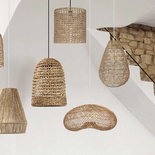 Lampa wisząca Etel papierowa boho do salonu i jadalni naturalna Atmosphera 55 cm