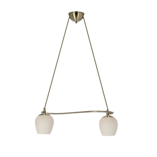 Lampa sufitowa Serano nowoczesna szklana patyna 2-punktowa do salonu i jadalni