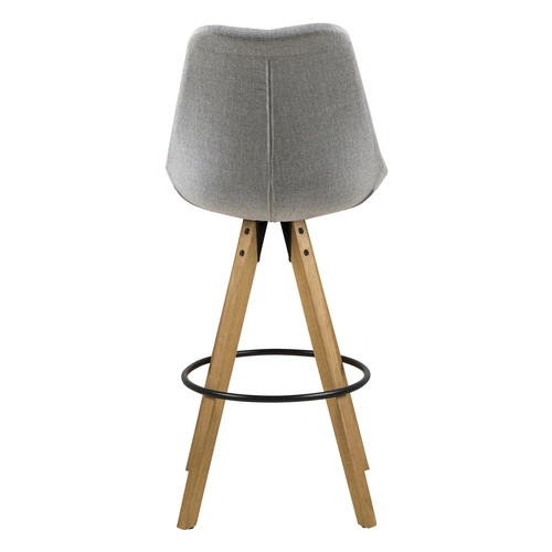 Stołek barowy Dima Melange grey/wood z drewnianymi nogami