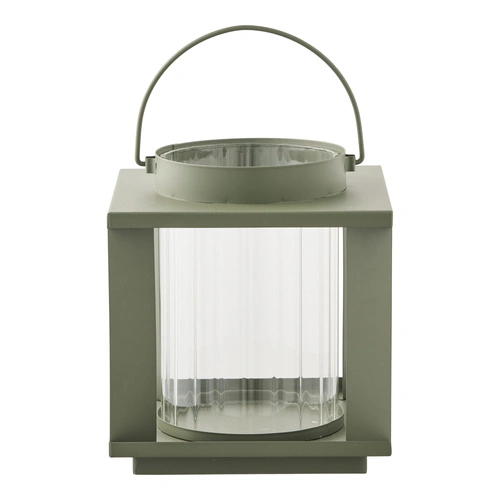 Lampion ogrodowy Lohals zielony szkło i metal dekoracyjny na taras i balkon