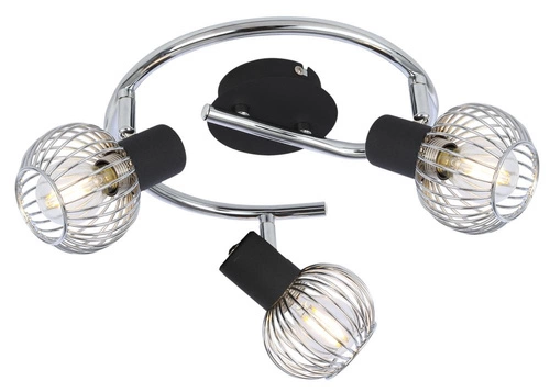Lampa sufitowa Oslo spirala 3x40W E14  czarny/chrom