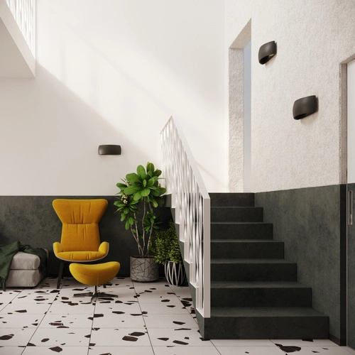 Kinkiet ścienny Pontius czarny nowoczesny ceramiczny do salonu i sypialni Sollux Lighting