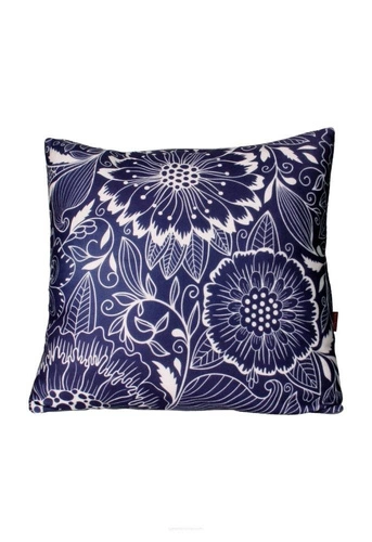 Poduszka dekoracyjna welurowa Calc granatowa antyalergiczna do salonu i sypialni