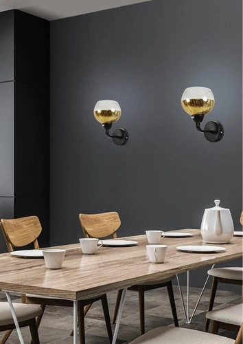 Kinkiet ścienny Cromina gold nowoczesny szklany czarno-złoty do salonu i sypialni CANDELLUX