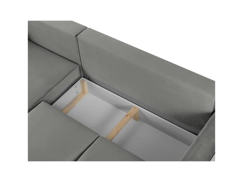 Narożnik z funkcją spania Leona Light Grey Velvet Lewostronna kolor nóg złoty