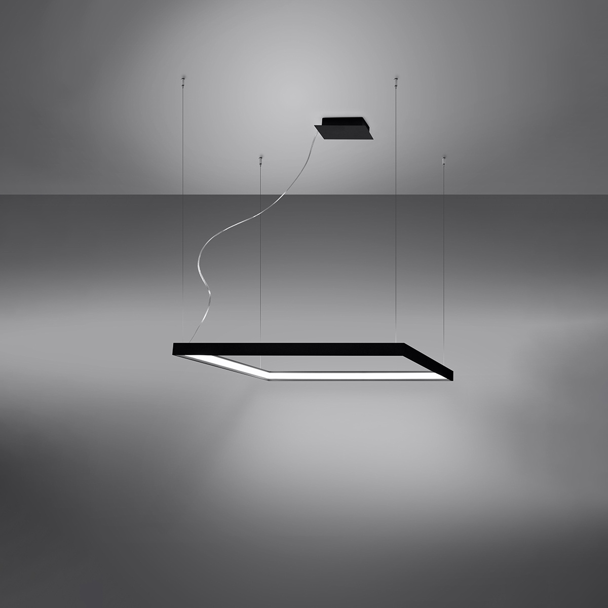 Żyrandol LED Nelya M czarny nowoczesny do salonu loftowy 80 cm nad stół