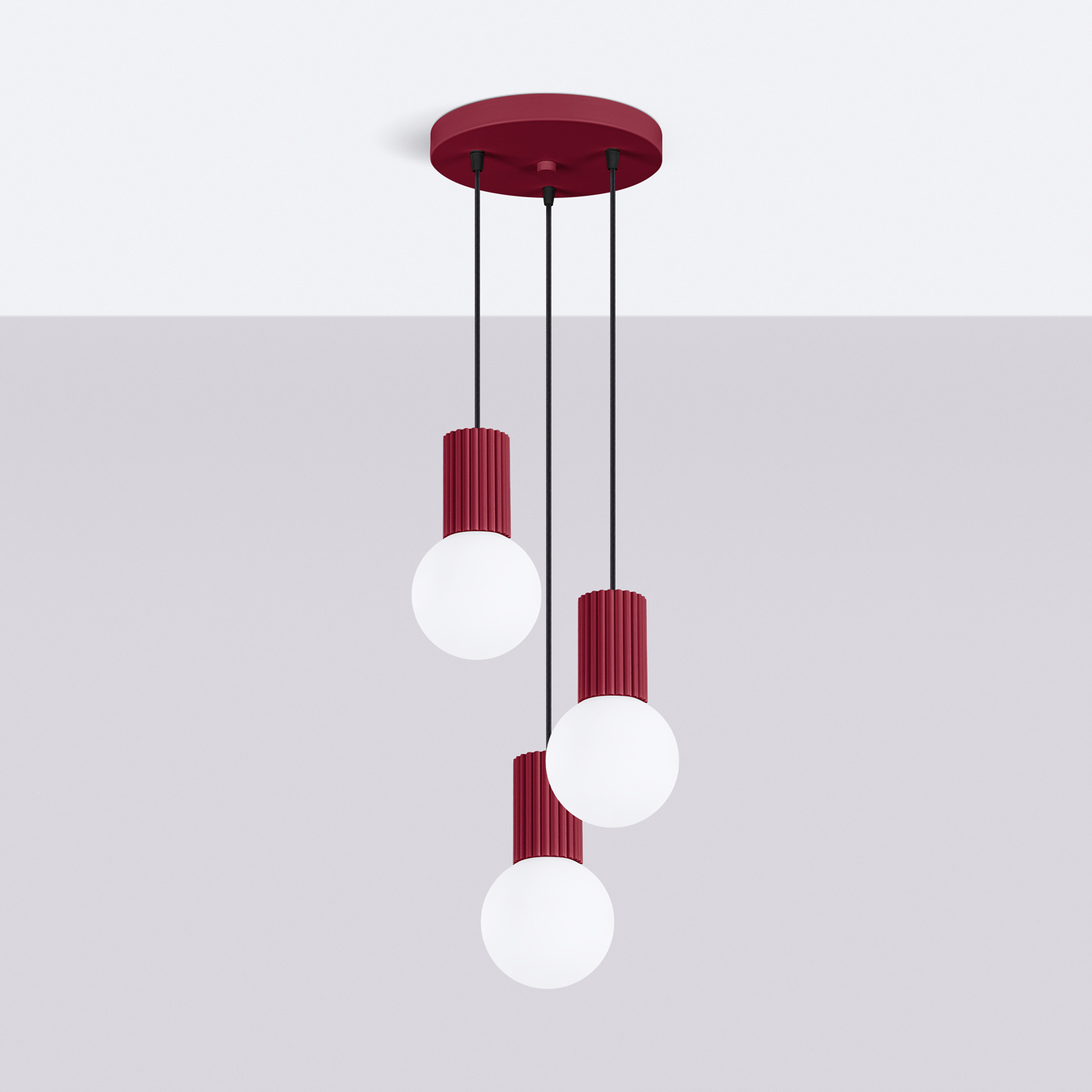 Lampa wisząca HALO 3P burgund
