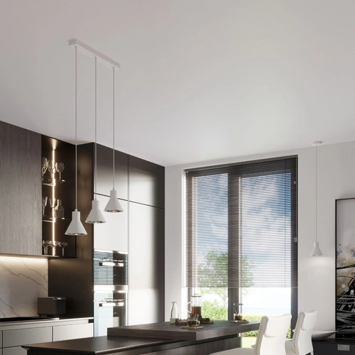 Lampa wisząca TAZILA 1 biała nowoczesna metalowa do salonu kuchni lub nad wyspę