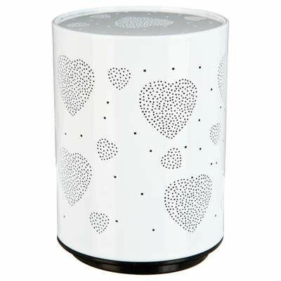 Lampka nocna LED projektor Serca Atmosphera biała nowoczesna do pokoju dziecięcego na baterie