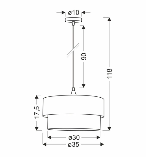 Lampa wisząca Sinagra czarny 1x60 E27 abażur duo 35+30 but.zieleń\zloto+ biały