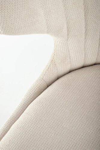 Krzesło tapicerowane Odile beżowe do jadalni i salonu nowoczesne na czarnych nogach Intesi