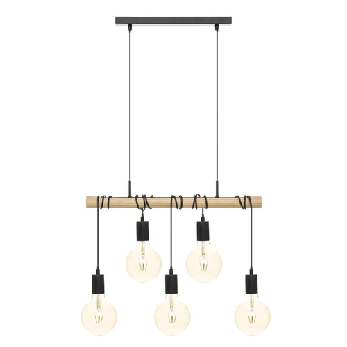 Lampa wisząca Jake industrialna drewniana 5-punktowa regulowana do salonu i kuchni Atmosphera