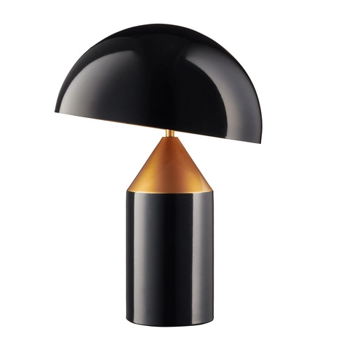 Nowoczesna lampa stołowa BELFUGO L czarna metalowa z kloszem do salonu lub sypialni