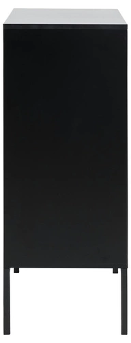 Komoda z szufladami Seaford 80 cm czarna dąb naturalny nowoczesna do salonu Actona