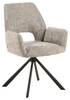 Krzesło Graham Actona szare tapicerowane obrotowe do jadalni z podłokietnikami