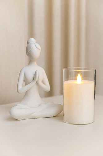 Świeca LED Sena biała w szklanym słoiku 7,5x10 cm dekoracyjna Atmosphera