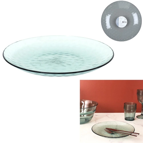 Talerz obiadowy Zekrit 23,5 cm szary nietłukący z tworzywa do jadalni i na piknik Intesi