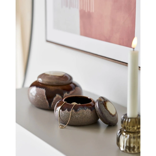 Zestaw 2 ceramicznych pojemników kuchennych House Nordic brązowych