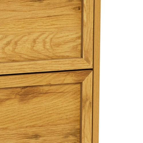 Komoda Palmdale dąb naturalny czarna nowoczesna 3 szuflady 80 cm