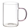 Szklanka do kawy Intesi Coloured minimalistyczna z różowym uchem 300 ml szklana