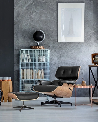Fotel Vip Lounge Chair skórzany czarny obrotowy do salonu nowoczesny z podłokietnikami