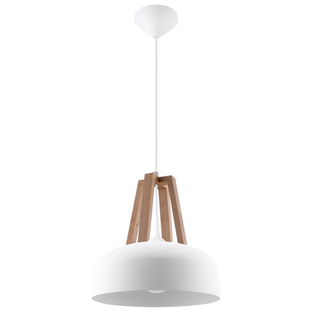 Lampa wisząca CASCO biała/naturalne drew