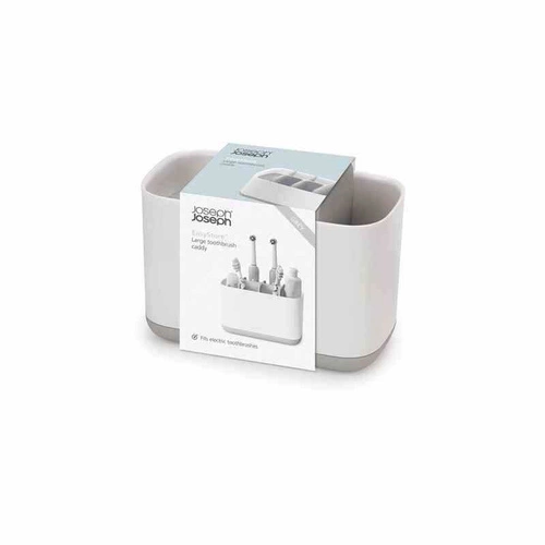Joseph Joseph JJ biały kubek na szczoteczki do zębów łazienkowy z tworzywa sztucznego
