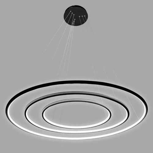 Lampa wisząca Ledowe Okręgi No.3 100 cm 4K ściemnialna czarna