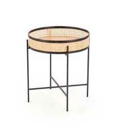 Stolik kawowy Balta czarny / rattan