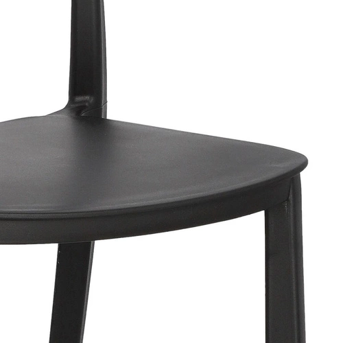 Krzesło ogrodowe Nopie Simplet czarne z tworzywa sztucznego nowoczesne sztaplowane łatwe czyszczenie