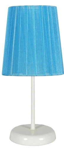 Lampka nocna do sypialni Rifasa niebieska nowoczesna z abażurem metalowa CANDELLUX 32 cm