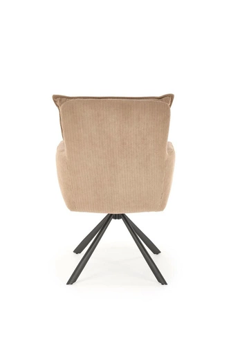 Fotel obrotowy Aldora cappuccino z tkaniny sztruksowej do biura i salonu nowoczesny