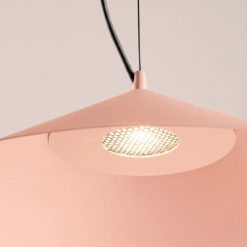 Lampa wisząca FINT LED brzoskwiniowa regulowana do salonu 50 cm