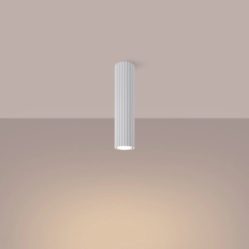 Plafon sufitowy KARBON 30 biały nowoczesny aluminiowy do salonu i sypialni SOLLUX