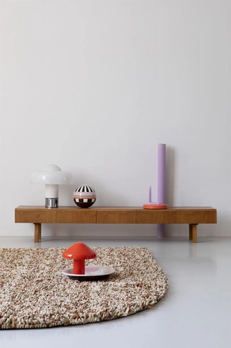 Dywan shaggy Shaggy Rocks 140x200 cm nowoczesny wełniany do salonu pomarańczowo-zielony