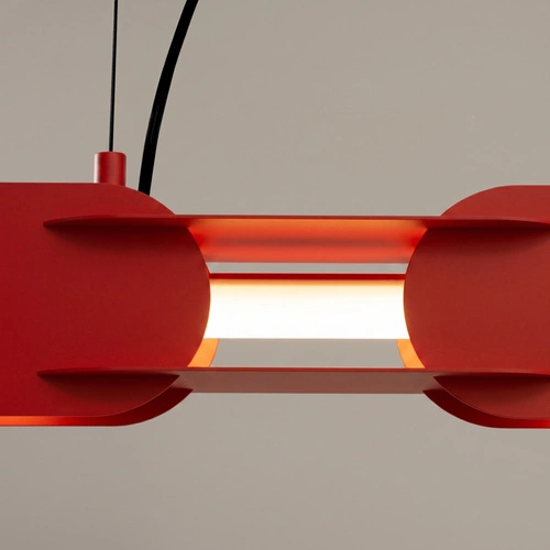 Lampa wisząca LED CHAIN 158 czerwona nowoczesna do jadalni