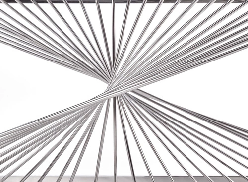 Stolik kawowy Infinity Intesi prostokątny szklany nowoczesny do salonu chrom dymiony 120x60