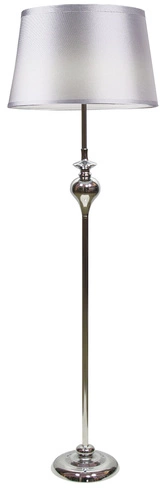 Lampa podłogowa Prima lampa podłogowa  chromowy 1x60W E27 abażur srebrny