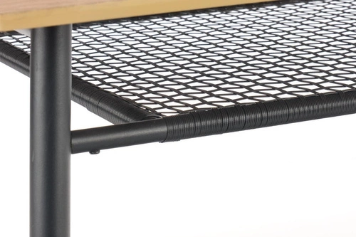 Stół do jadalni Sonic owalny dąb złoty czarne nogi nowoczesny loftowy 160x90 cm Intesi