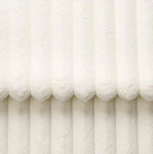 Narożnik z funkcją spania lewy Domle biały sztruksowy z pojemnikiem do salonu Intesi