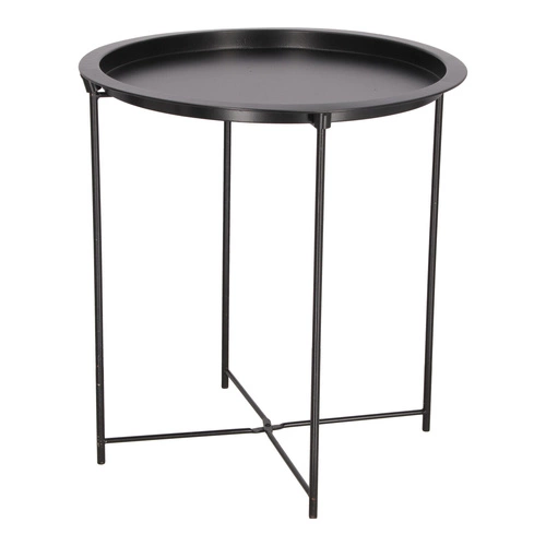 Stolik kawowy Isa okrągły czarny metalowy nowoczesny industrialny do salonu Intesi 47 cm