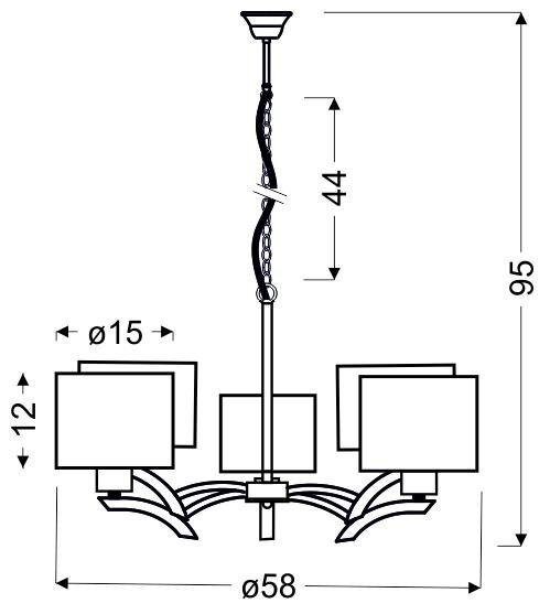 Lampa wisząca Draga kremowa glamour 5-punktowa do salonu i jadalni CANDELLUX